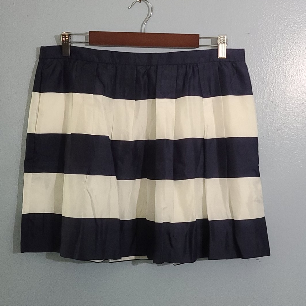 J Crew NWT Navy and White Skirt 12